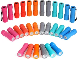 FASTPRO 30-Pack, 9-LED Mini Flashlight Set, AAA Batteries are Included and Pre-Installed, Perfect for Gift, Class Teaching, Camping, Wedding Favor