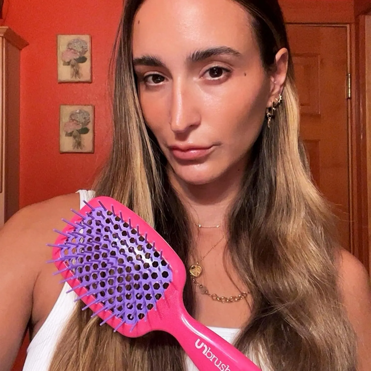 FHI Heat UNbrush Detangling Brush for Pain-Free Brushing on All Wet or Dry Hair Types — Durable DuoFlex Anti-Static Bristles, Lightweight Handle, Vented Hair Brush