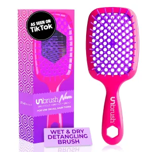 FHI Heat UNbrush Detangling Brush for Pain-Free Brushing on All Wet or Dry Hair Types — Durable DuoFlex Anti-Static Bristles, Lightweight Handle, Vented Hair Brush