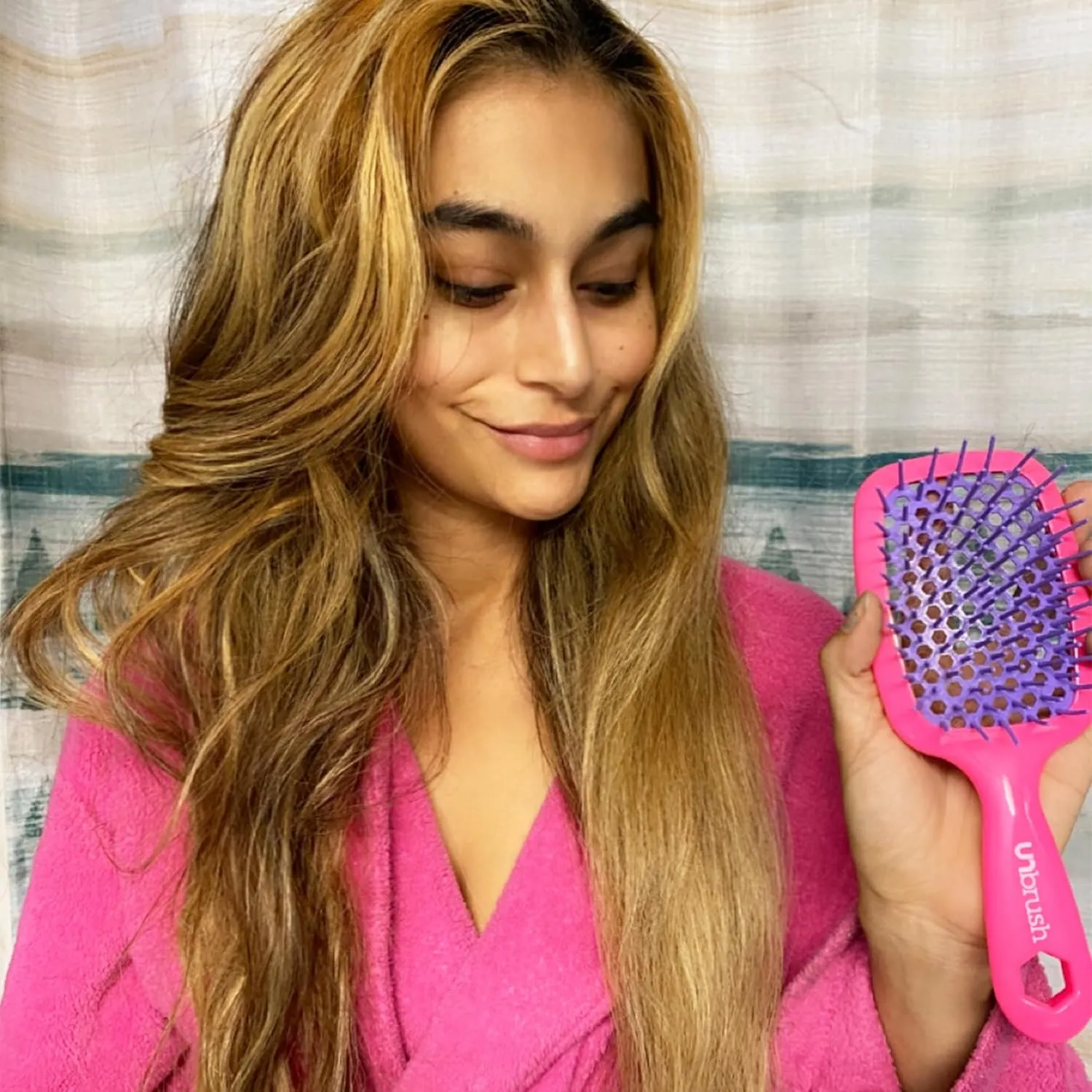 FHI Heat UNbrush Detangling Brush for Pain-Free Brushing on All Wet or Dry Hair Types — Durable DuoFlex Anti-Static Bristles, Lightweight Handle, Vented Hair Brush