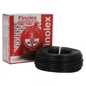 Finolex 1.5 SQMM 1 CORE BLACK FR PVC INSULATED INDUSTRIAL CABLES SILVER PACK 90MTR