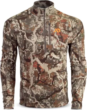 First Lite Men's Furnace Quarter Zip - Merino Wool Fleece Camo Hunting Long Sleeve, Insulated Midlayer, Hunting Gear For Men