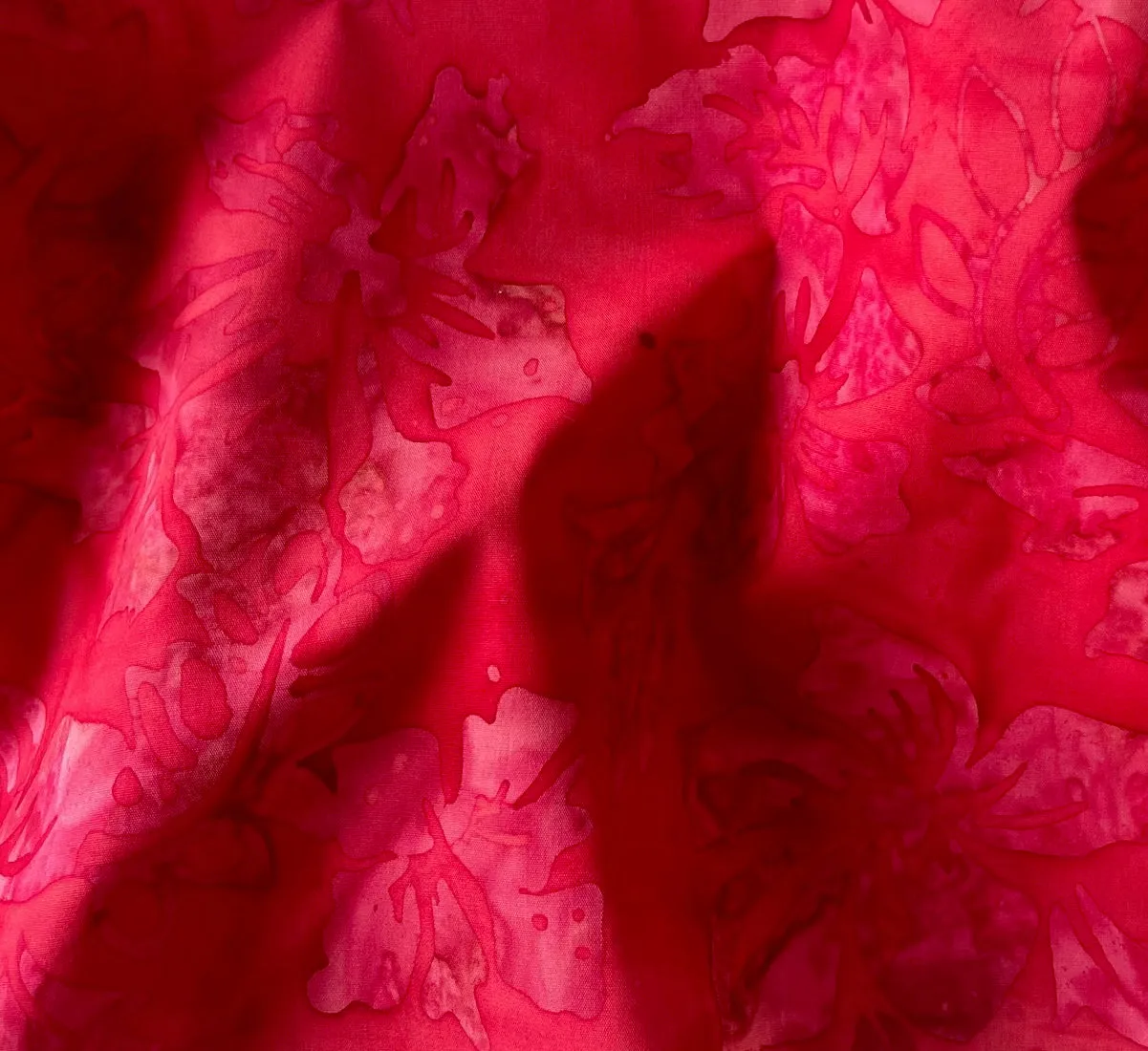 Flamingo Hibiscus Blooms Cotton Batik (Made in Indonesia)
