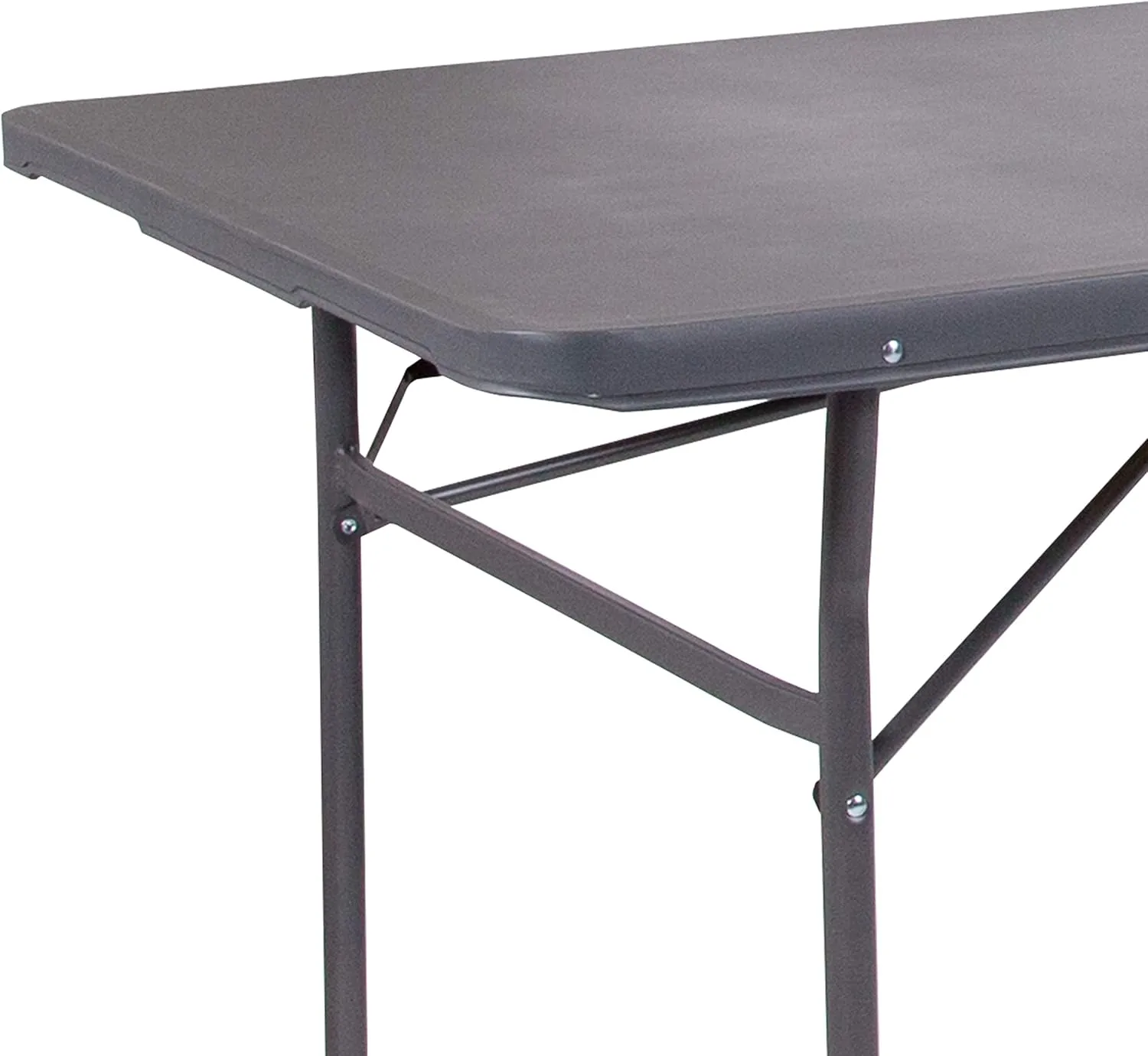 Flash Furniture 6' Rectangular Plastic Folding Event Table with Carrying Handle, Bi-Fold Portable Banquet Table for Indoor/Outdoor Events, Dark Gray
