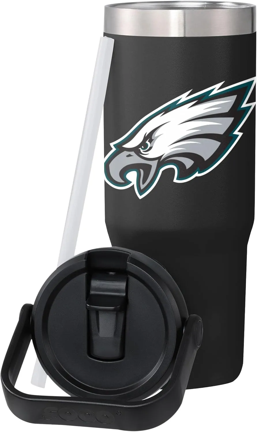 FOCO NFL Unisex-Adult NFL Team Logo Insulated Travel Mug 30oz Straw Tumbler