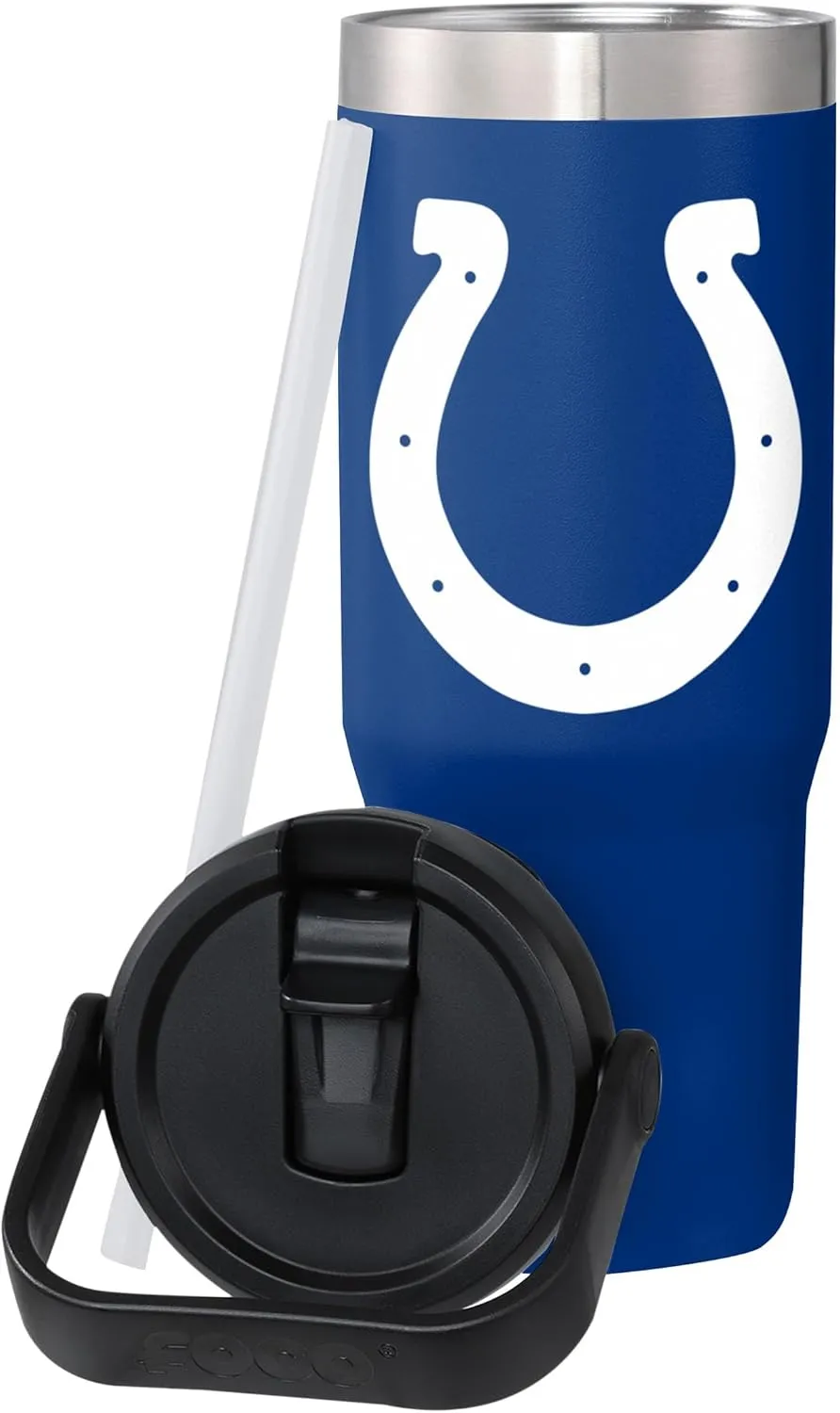 FOCO NFL Unisex-Adult NFL Team Logo Insulated Travel Mug 30oz Straw Tumbler