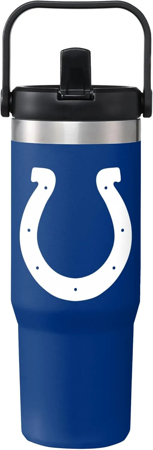 FOCO NFL Unisex-Adult NFL Team Logo Insulated Travel Mug 30oz Straw Tumbler
