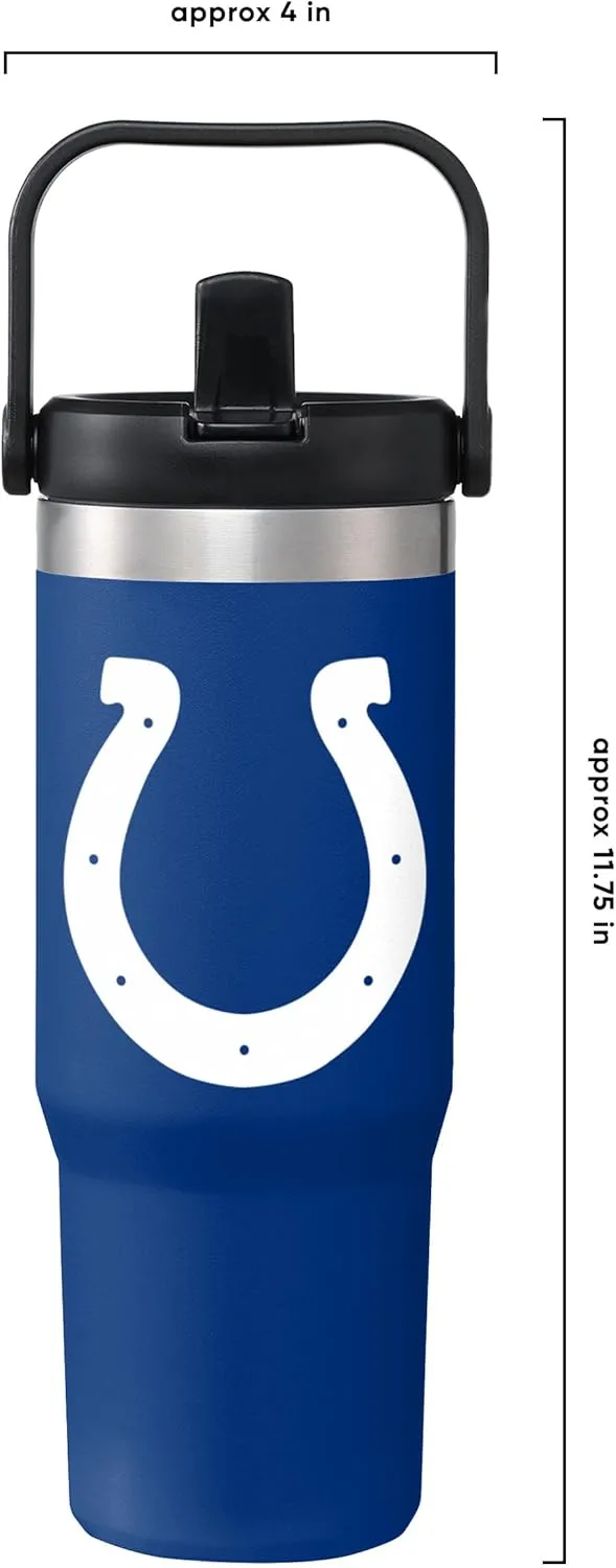 FOCO NFL Unisex-Adult NFL Team Logo Insulated Travel Mug 30oz Straw Tumbler