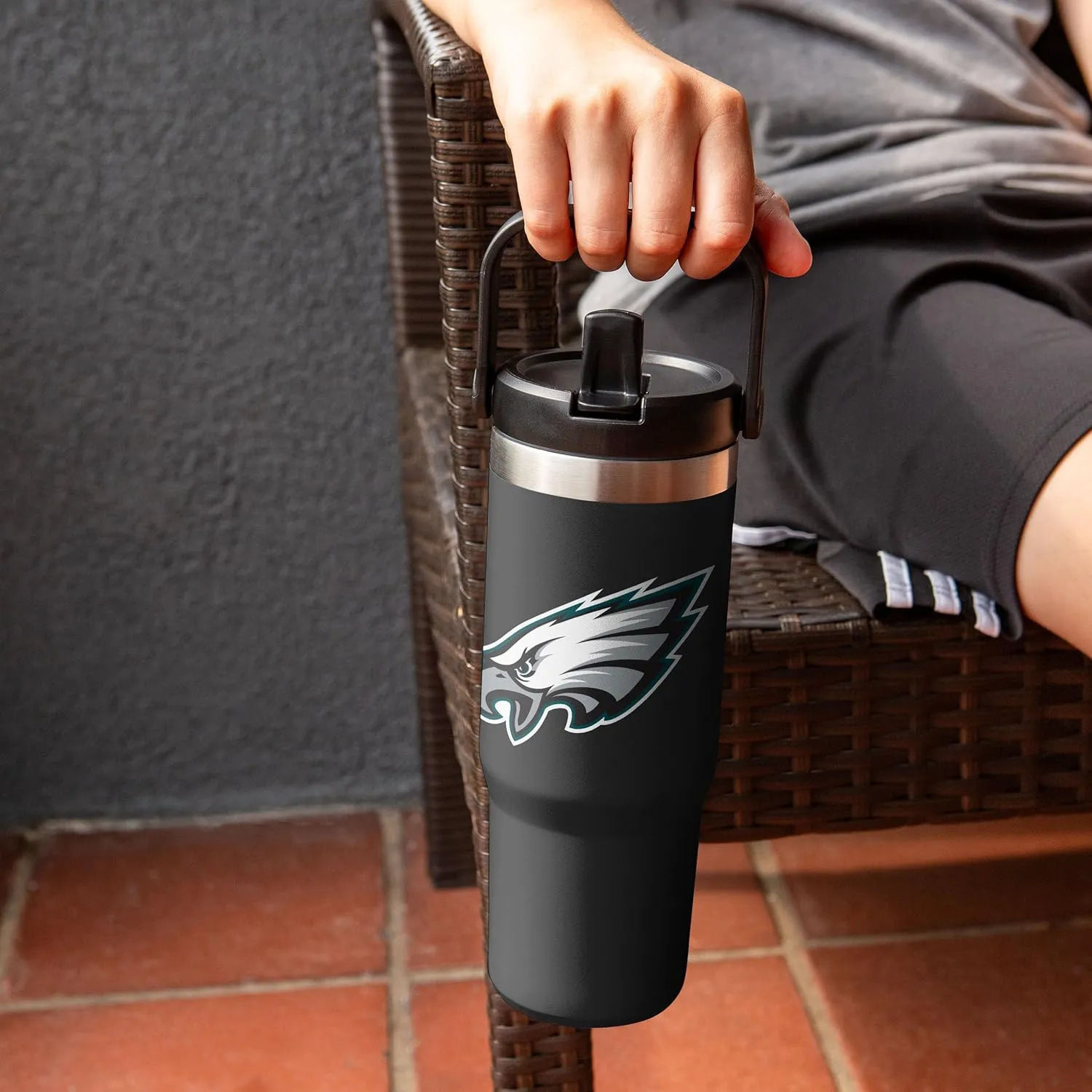 FOCO NFL Unisex-Adult NFL Team Logo Insulated Travel Mug 30oz Straw Tumbler