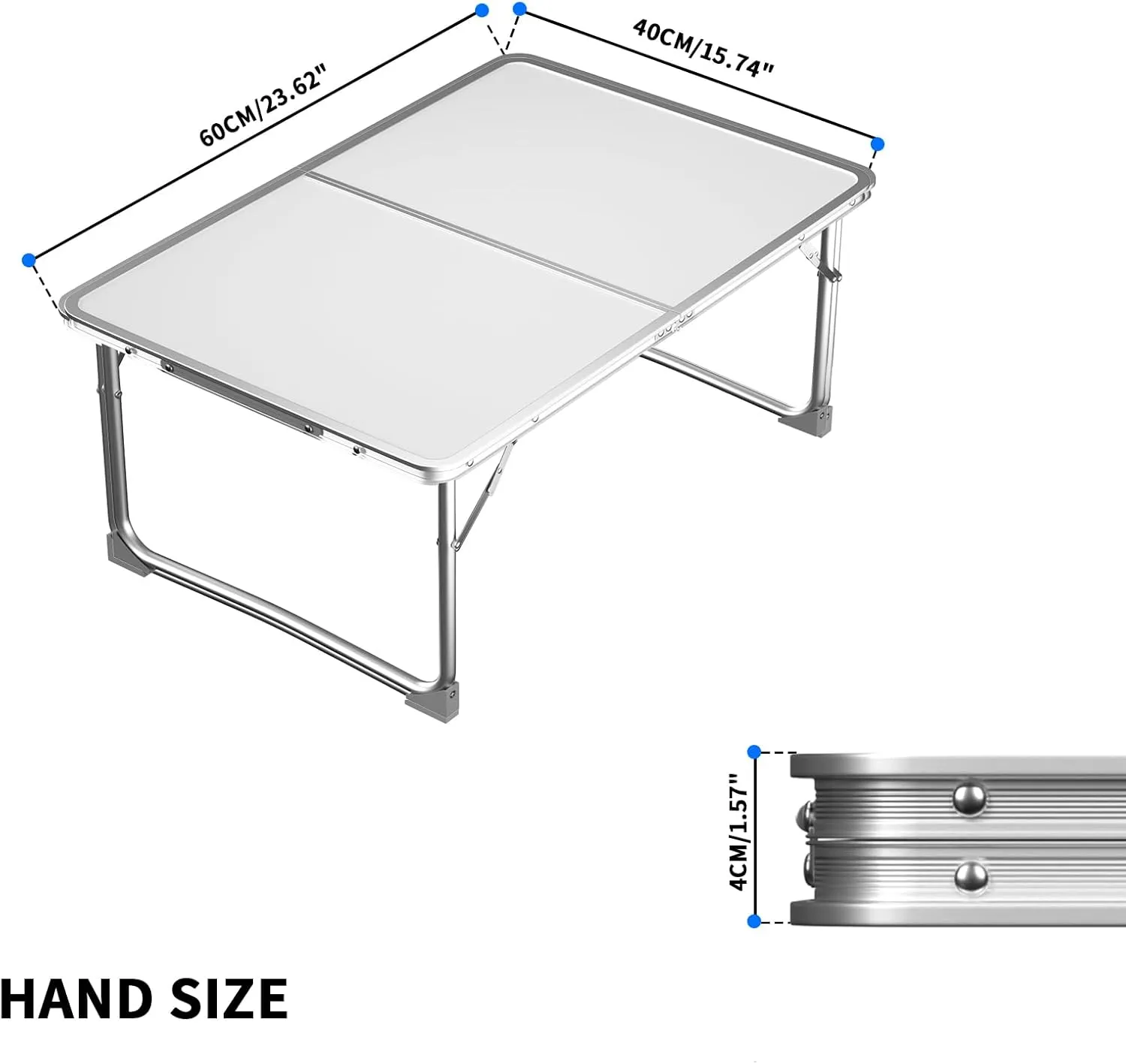 Fold-up Table Durable and Compact Folding Camping Table, Portable Trestle Dining Picnic Table, Aluminum Tube & MDF with Carrying Handle, Foldaway Table for Outdoor Indoor Kitchen Garden Patio BBQ