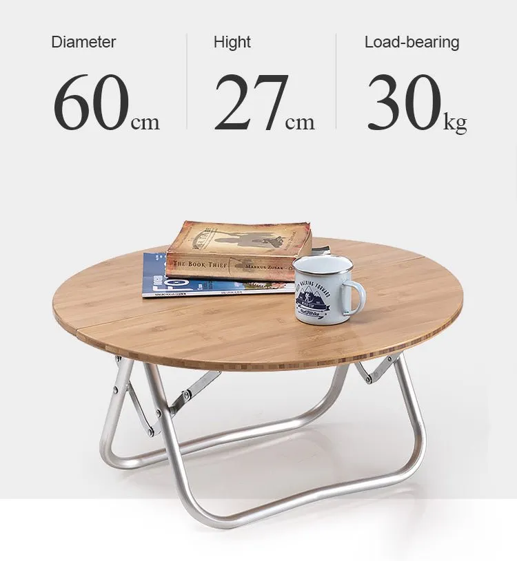 Foldable bamboo round table