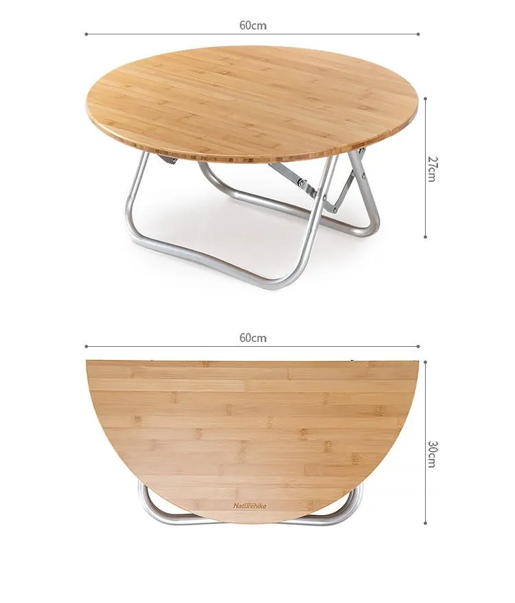 Foldable bamboo round table