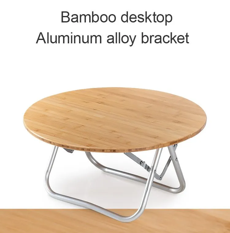 Foldable bamboo round table