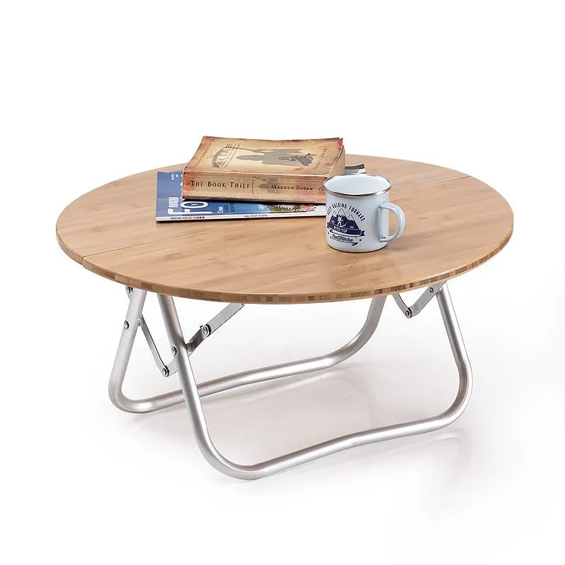 Foldable bamboo round table