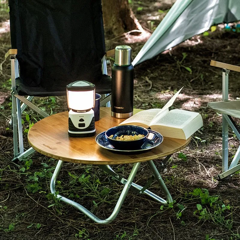 Foldable bamboo round table