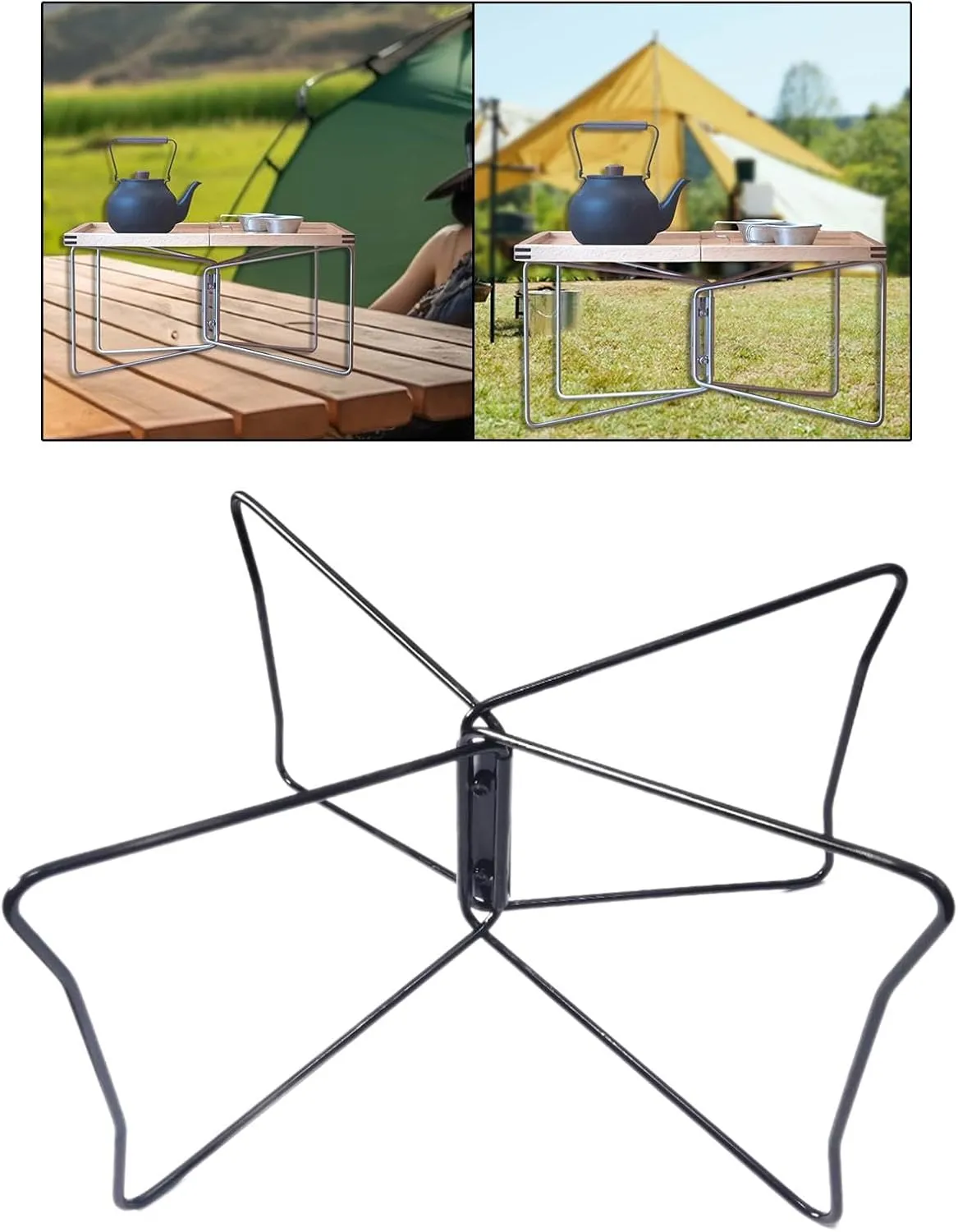 Foldable Cooler Stand Frame Suitcase Stand Foldable Stand Rack for Picnic Camping