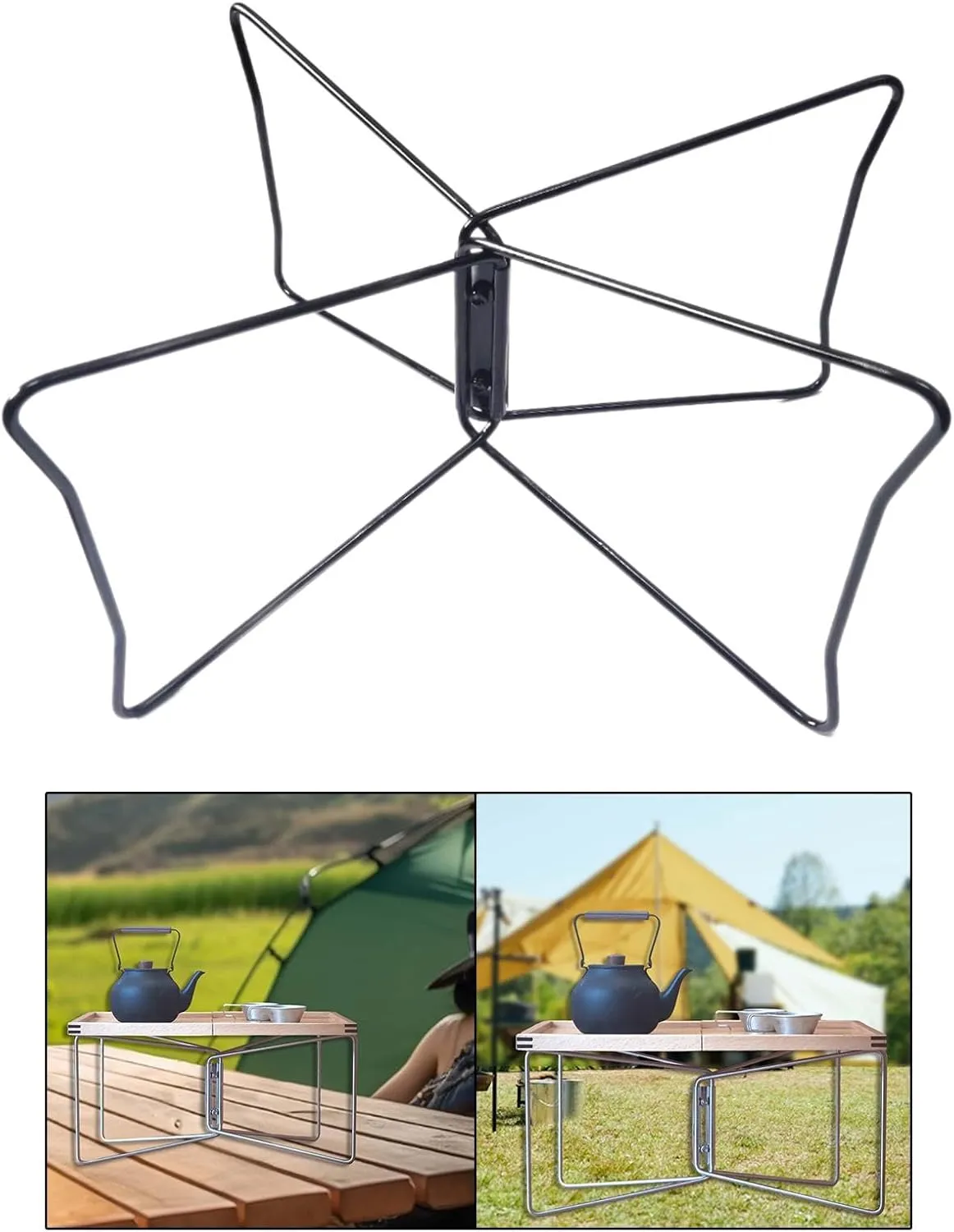 Foldable Cooler Stand Frame Suitcase Stand Foldable Stand Rack for Picnic Camping