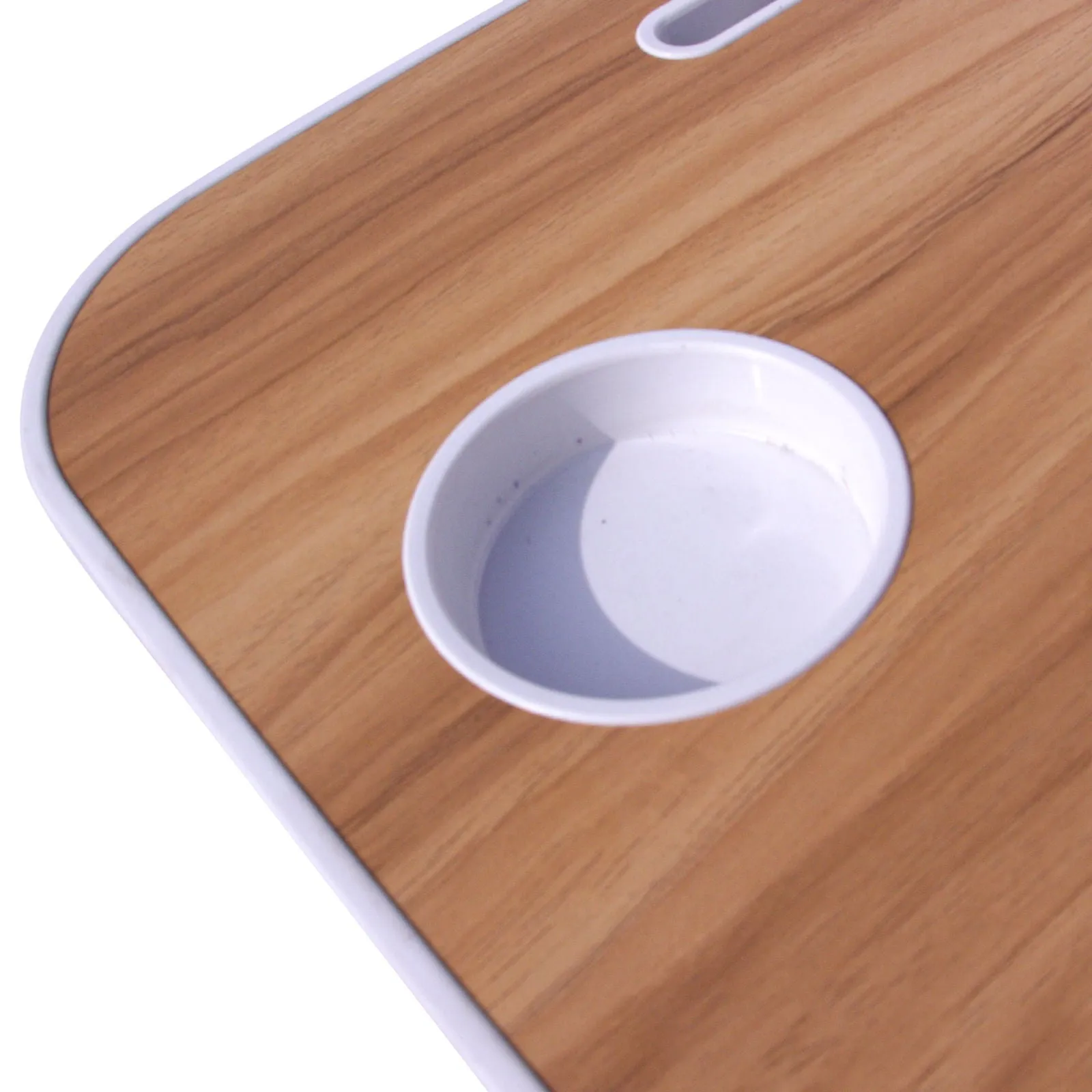 Foldable Laptop Table with Cup Holder and Tablet Groove