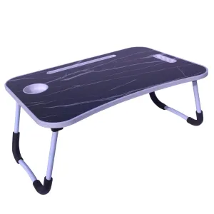 Foldable Laptop Table with Cup Holder and Tablet Groove