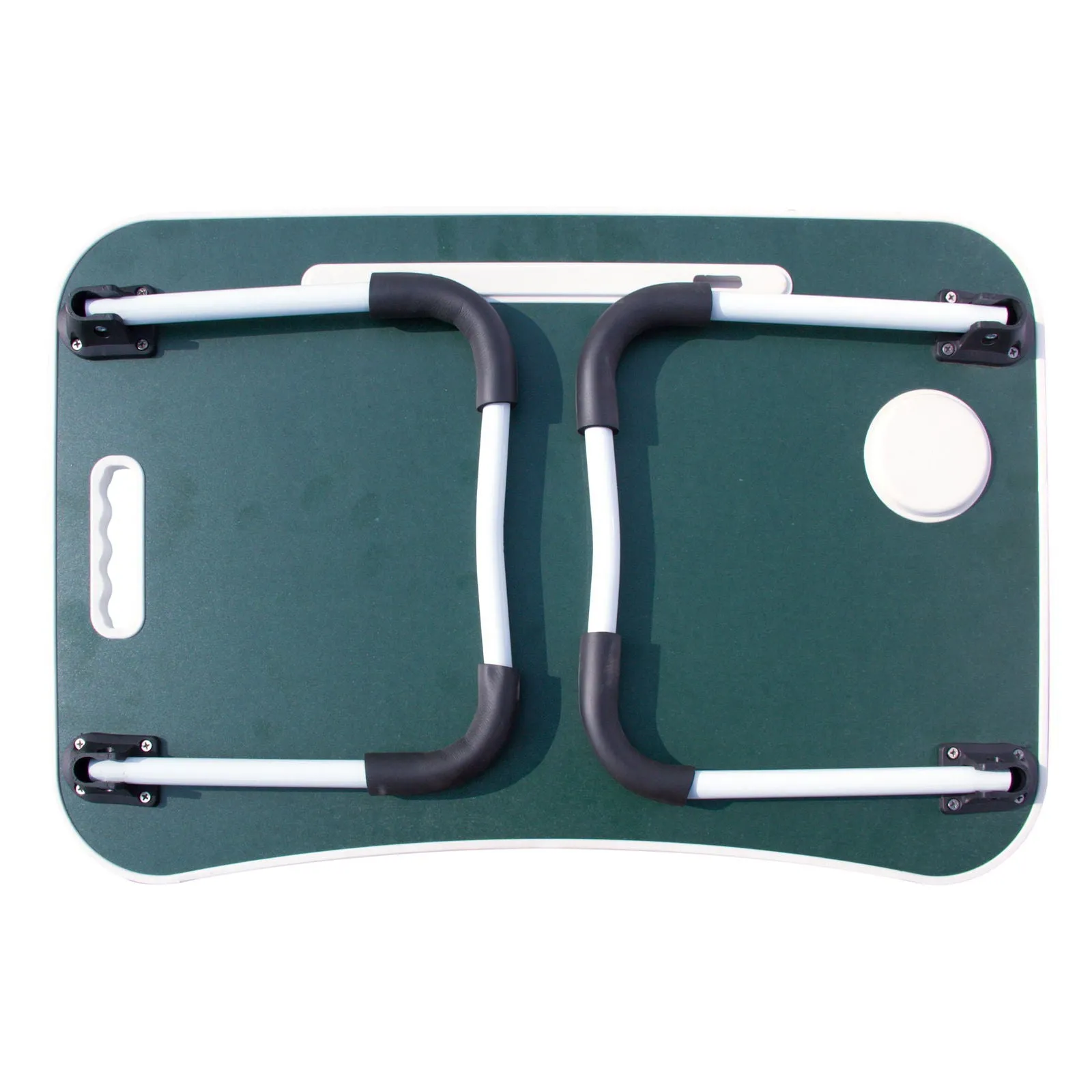 Foldable Laptop Table with Cup Holder and Tablet Groove