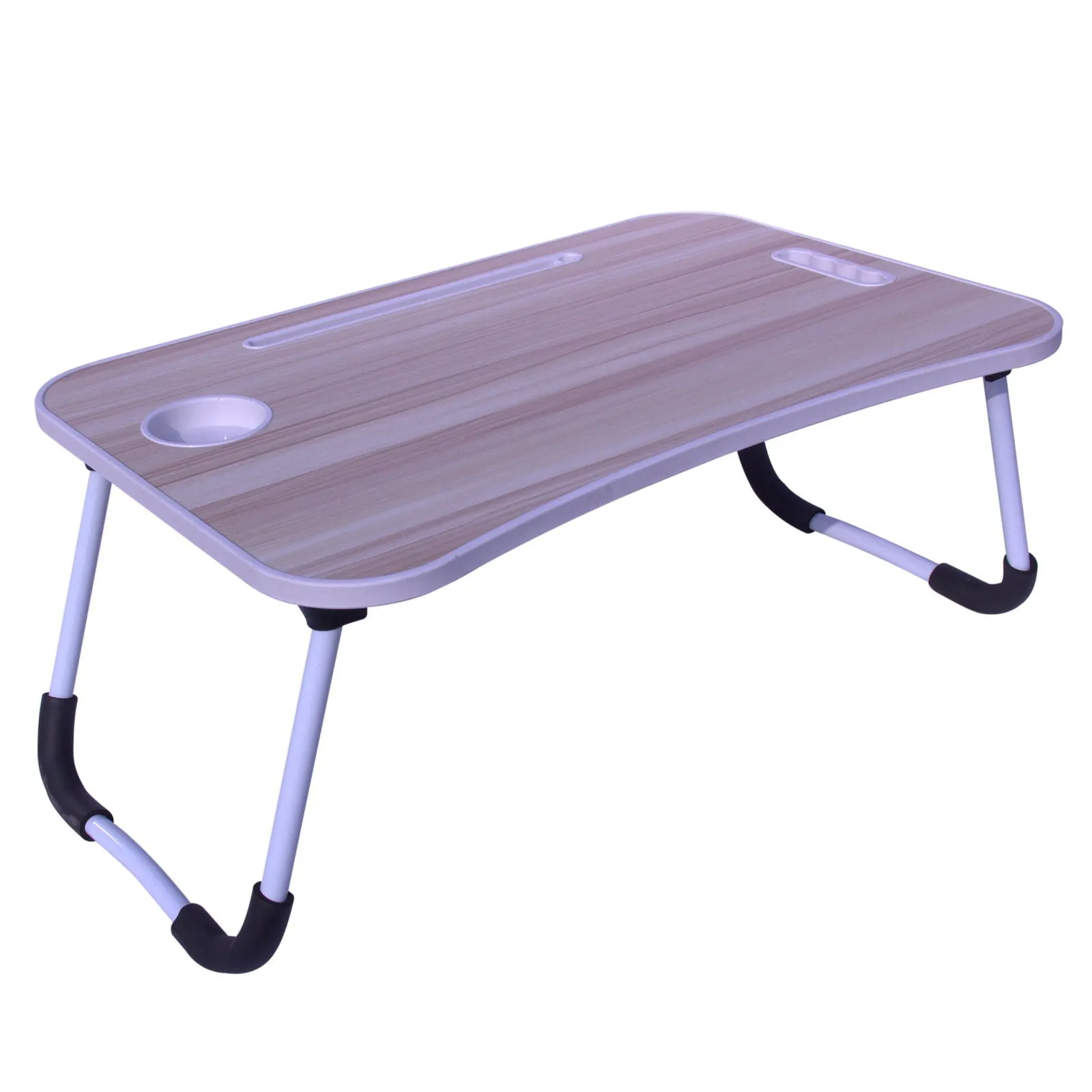 Foldable Laptop Table with Cup Holder and Tablet Groove