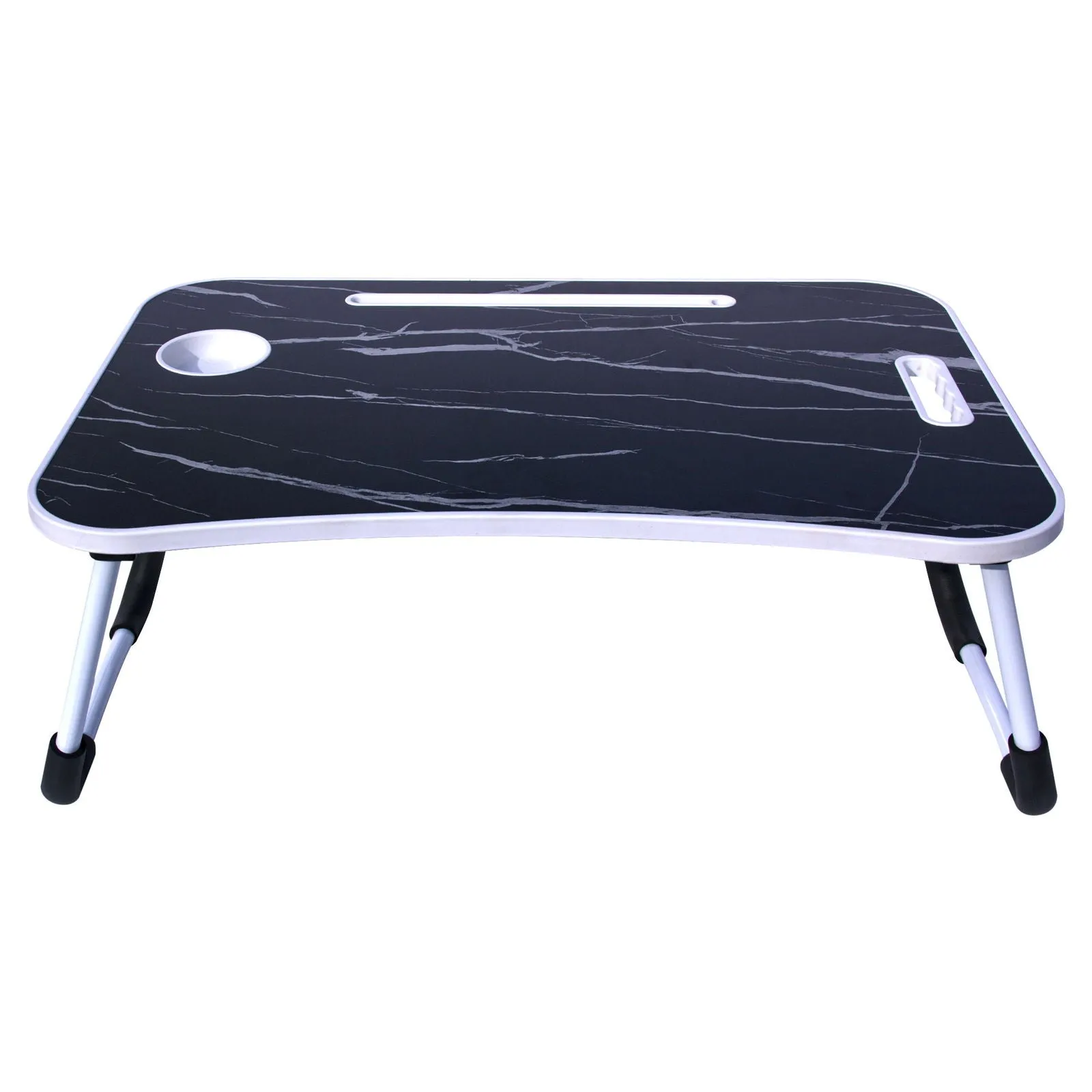Foldable Laptop Table with Cup Holder and Tablet Groove