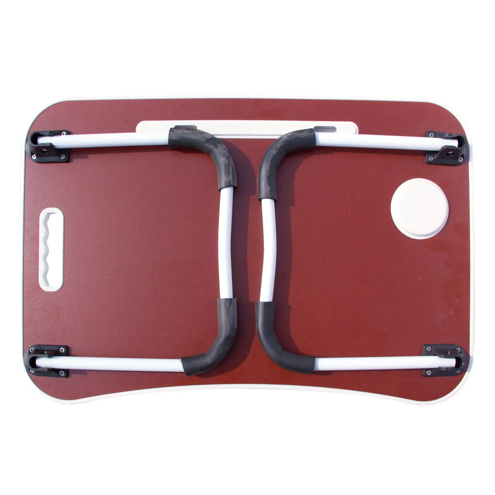 Foldable Laptop Table with Cup Holder and Tablet Groove