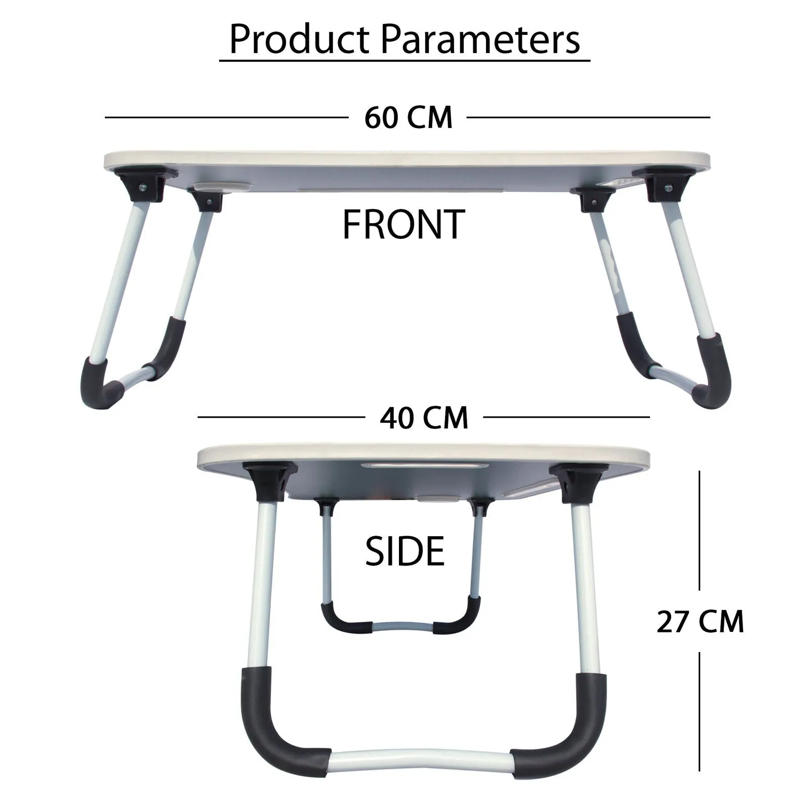 Foldable Laptop Table with Cup Holder and Tablet Groove