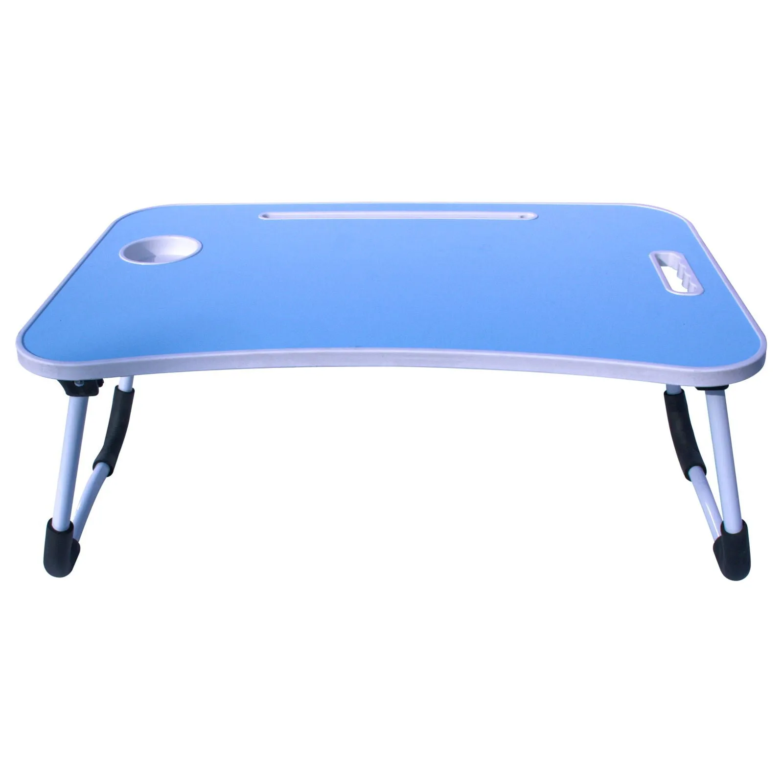 Foldable Laptop Table with Cup Holder and Tablet Groove