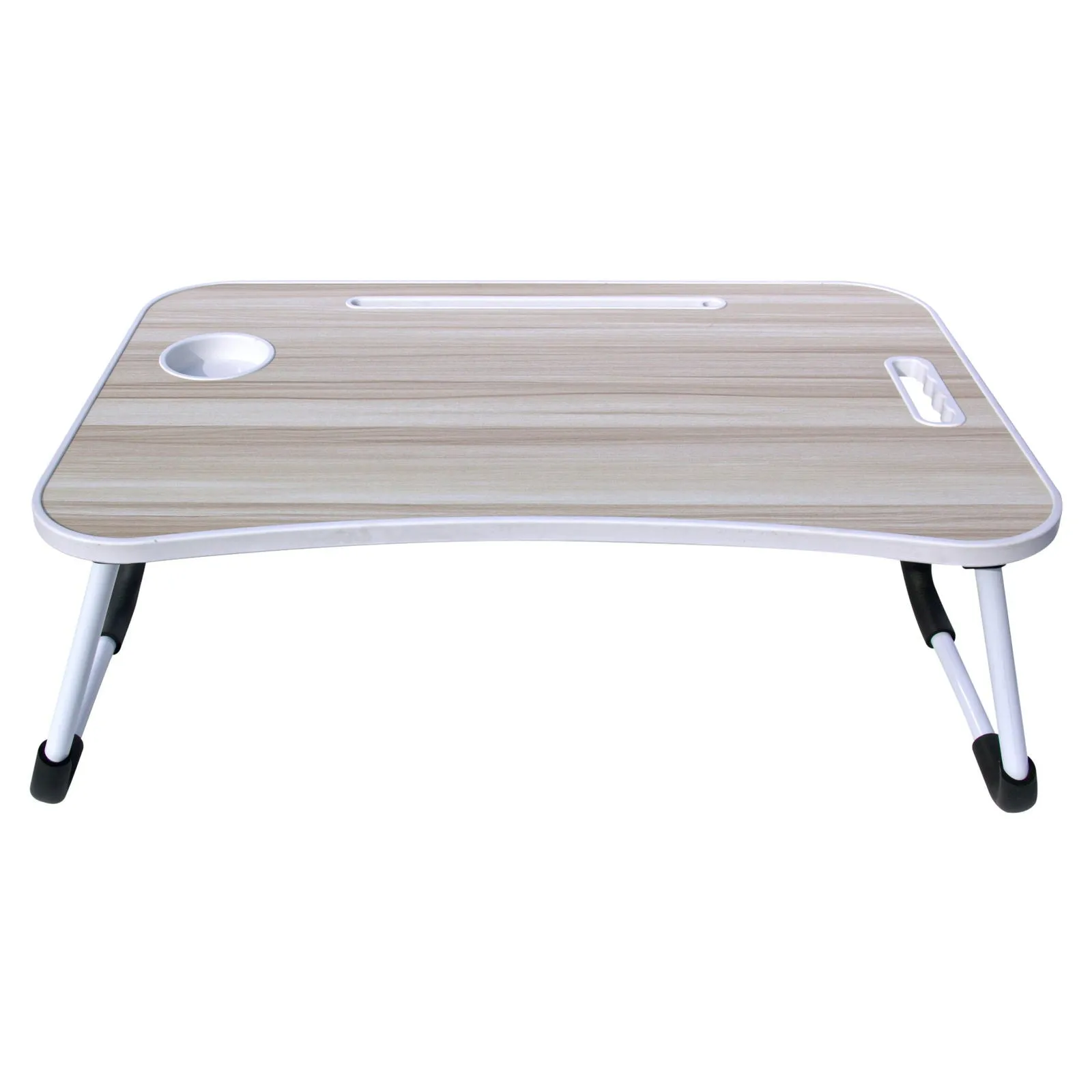 Foldable Laptop Table with Cup Holder and Tablet Groove