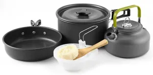 Foldable Set of Frying Pan Camp Cooking Pot Bowl Bowl Cutlery Set Cookware Cutlery Fork Spoon Utensil Fryer (D