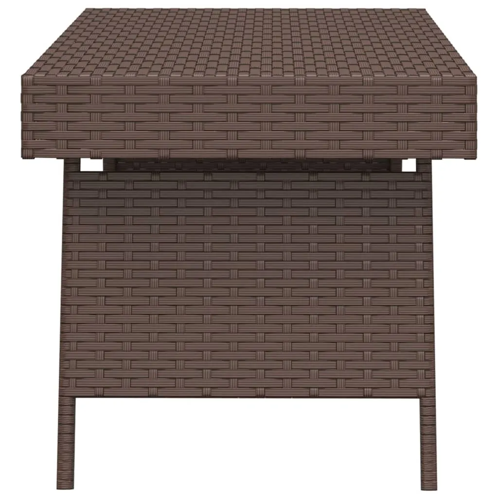 Foldable Side Table Outdoor Wicker Folding Couch Table Poly Rattan