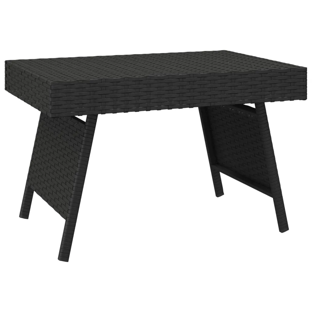 Foldable Side Table Outdoor Wicker Folding Couch Table Poly Rattan