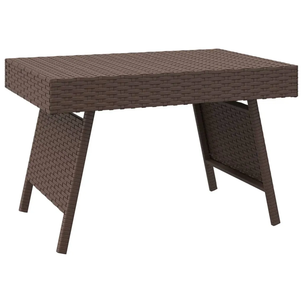 Foldable Side Table Outdoor Wicker Folding Couch Table Poly Rattan