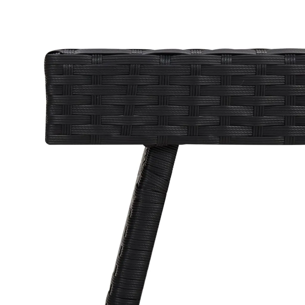 Foldable Side Table Outdoor Wicker Folding Couch Table Poly Rattan