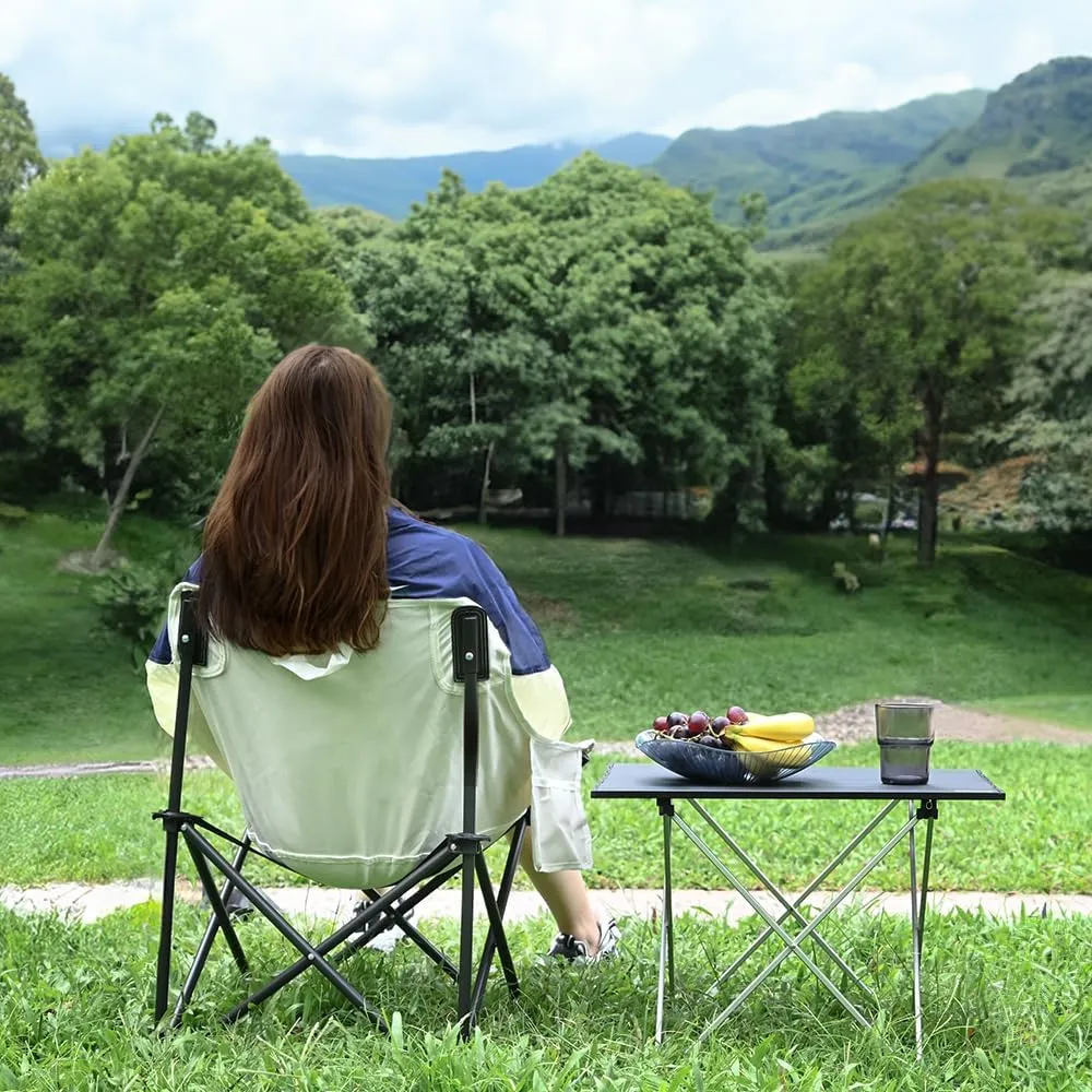 Folding Camping Table Beach Table Portable Camp Side That Fold Up Lightweight, Tent Table Folding Camp Table, Fold Up Camping Tables with Carry Bag(M), Black