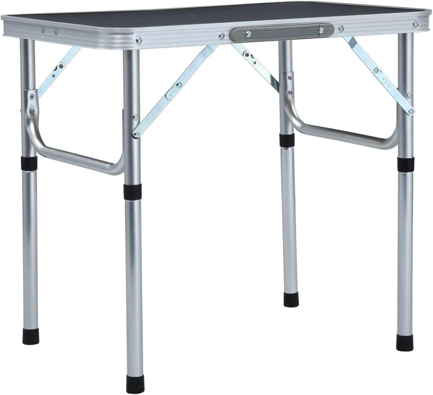Folding Camping Table Grey Aluminium 60x45 cm,Folding Table Portable Aluminum Picnic Table, Heavy Duty Foldable Table with Carry Handle for Indoor Study Writing Outdoor BBQ Party Use