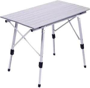 Folding Camping Table Portable Field Picnic Table Aluminum Camping Table Roll Up Desktop Compact Frame for Camping Hiking