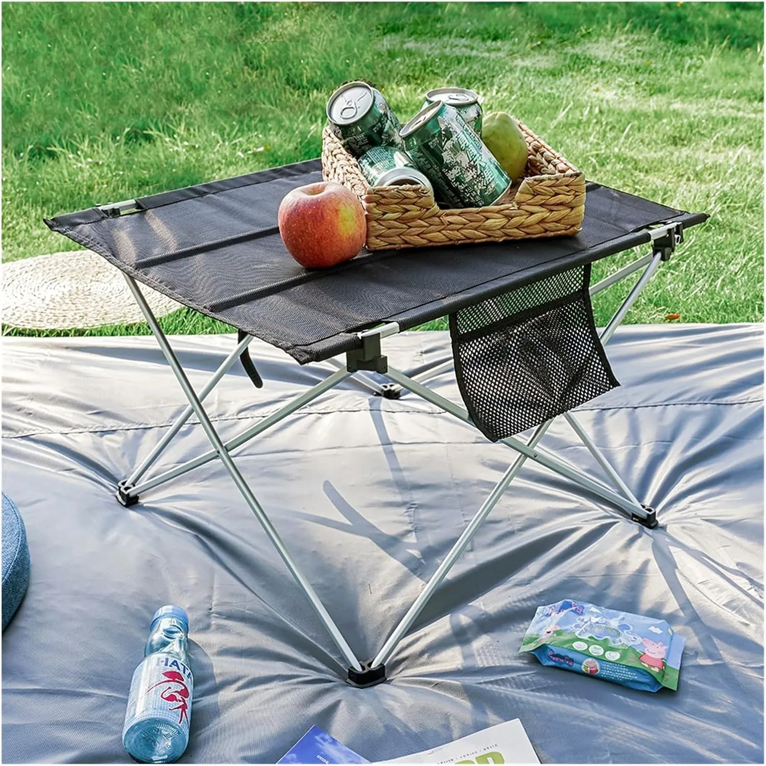 Folding Dining Table Aluminium Hiking Climbing Picnic Outdoor Camping Table Portable Foldable Desk Fur Computer Bed Ultralight (Color : XL)