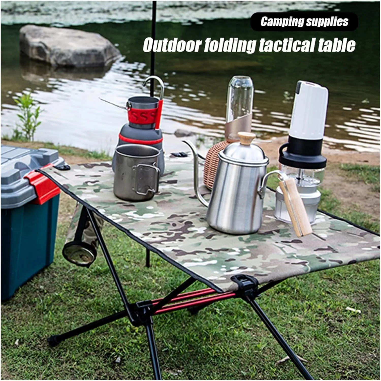 Folding Dining Table Aluminum Alloy Outdoor Furniture Dinner Desk for Family Party BBQ Picnic Portable Foldable Camping Table (Color : D-01)