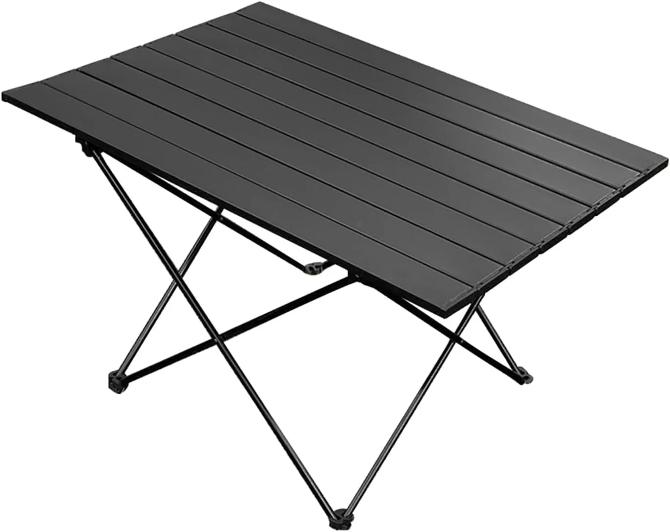 Folding Dining Table Outdoor Canopy Cooking Foldable Desk Tourist Picnic Small Lightweight Metal Camping Folding Table Portable Folding Camping Table (Color : Black)