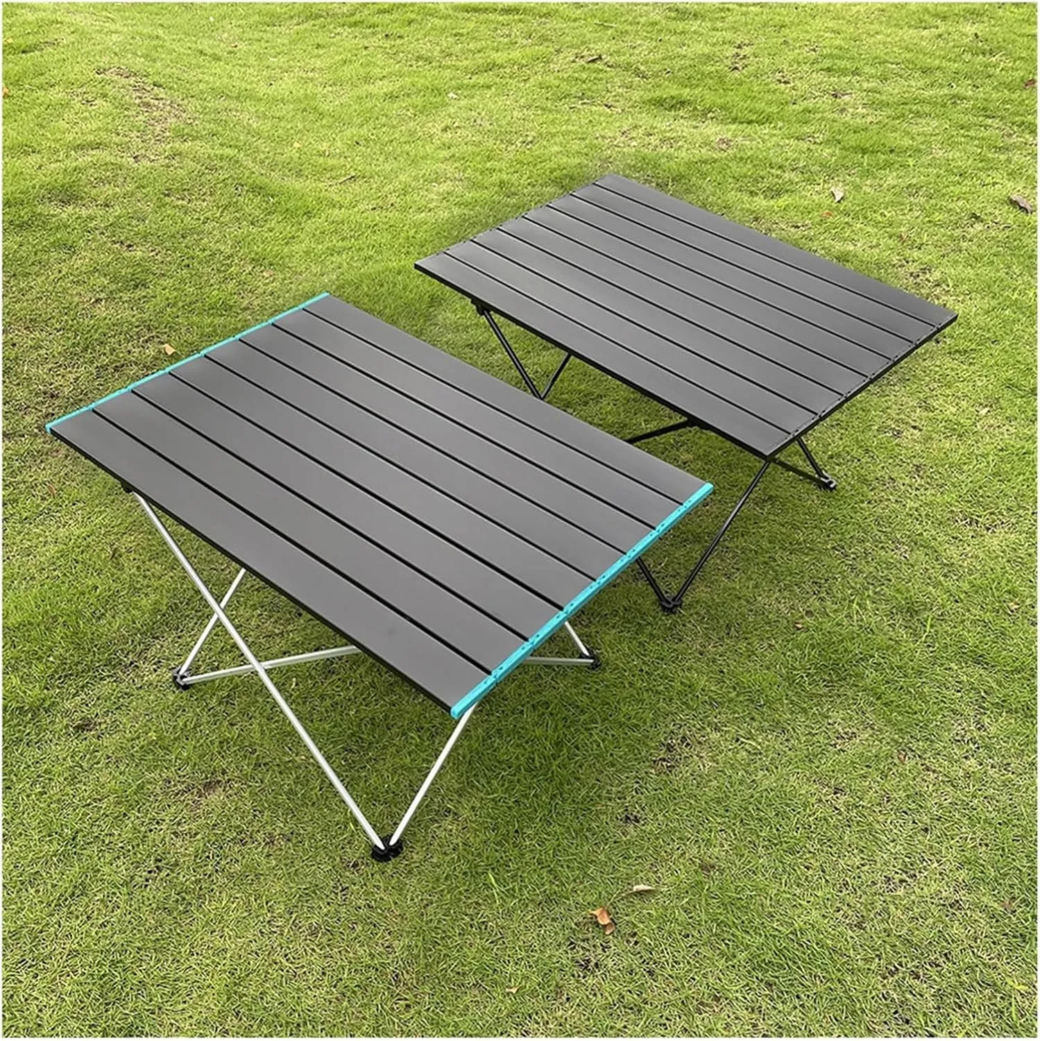 Folding Dining Table Outdoor Canopy Cooking Foldable Desk Tourist Picnic Small Lightweight Metal Camping Folding Table Portable Folding Camping Table (Color : Black)