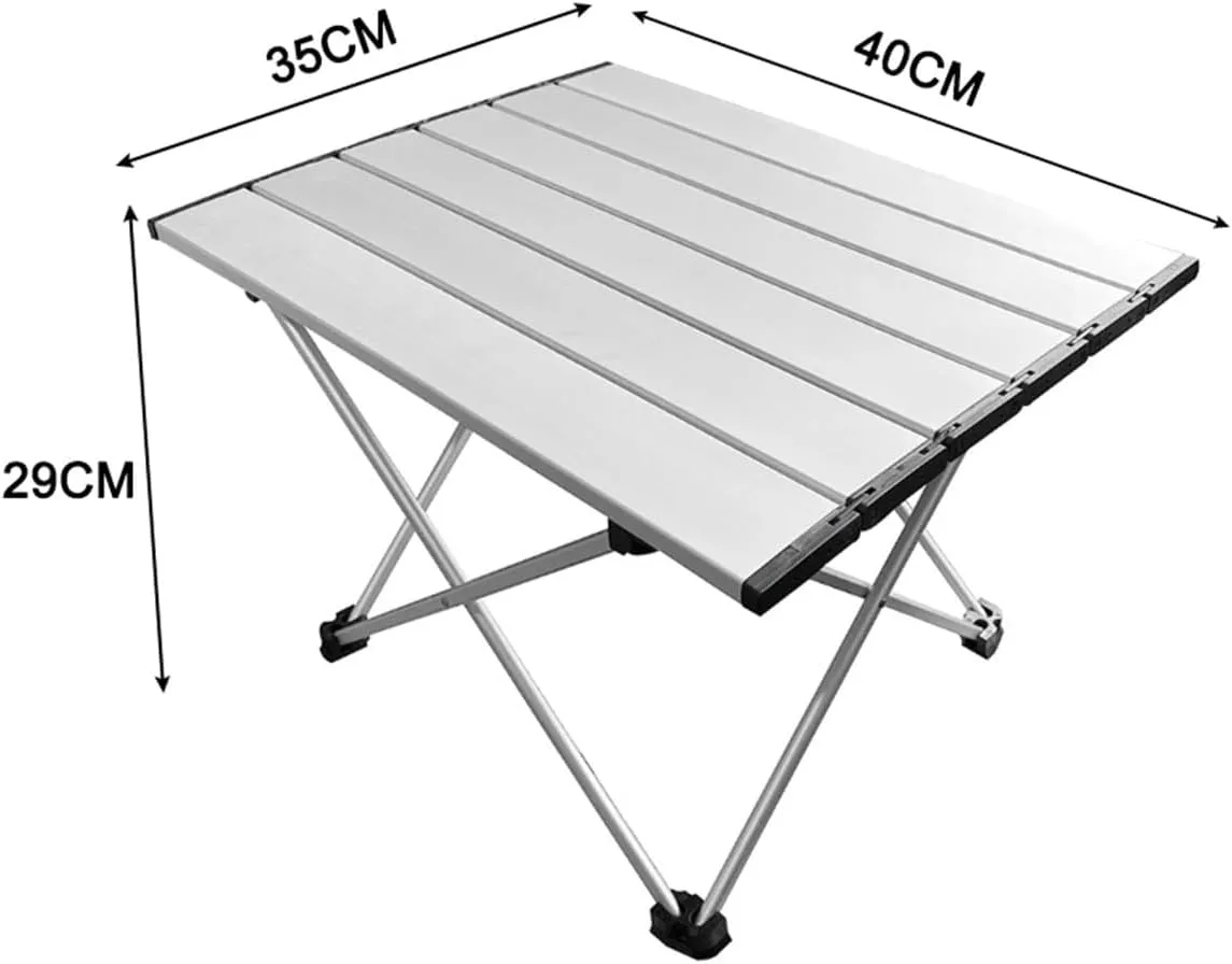 Folding Dining Table Outdoor Canopy Cooking Foldable Desk Tourist Picnic Small Lightweight Metal Camping Folding Table Portable Folding Camping Table (Color : Black)