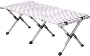 Folding Dining Table Outdoor Picnic Barbecue Tours Tableware Table for Camping Folding Egg Roll Table Portable Foldable Wood Table (Color : 120x60x43CM-02)