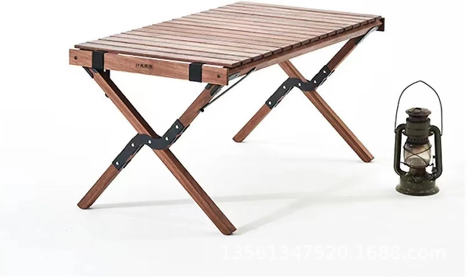 Folding Dining Table Outdoor Picnic Barbecue Tours Tableware Table for Camping Folding Egg Roll Table Portable Foldable Wood Table (Color : 120x60x43CM-02)