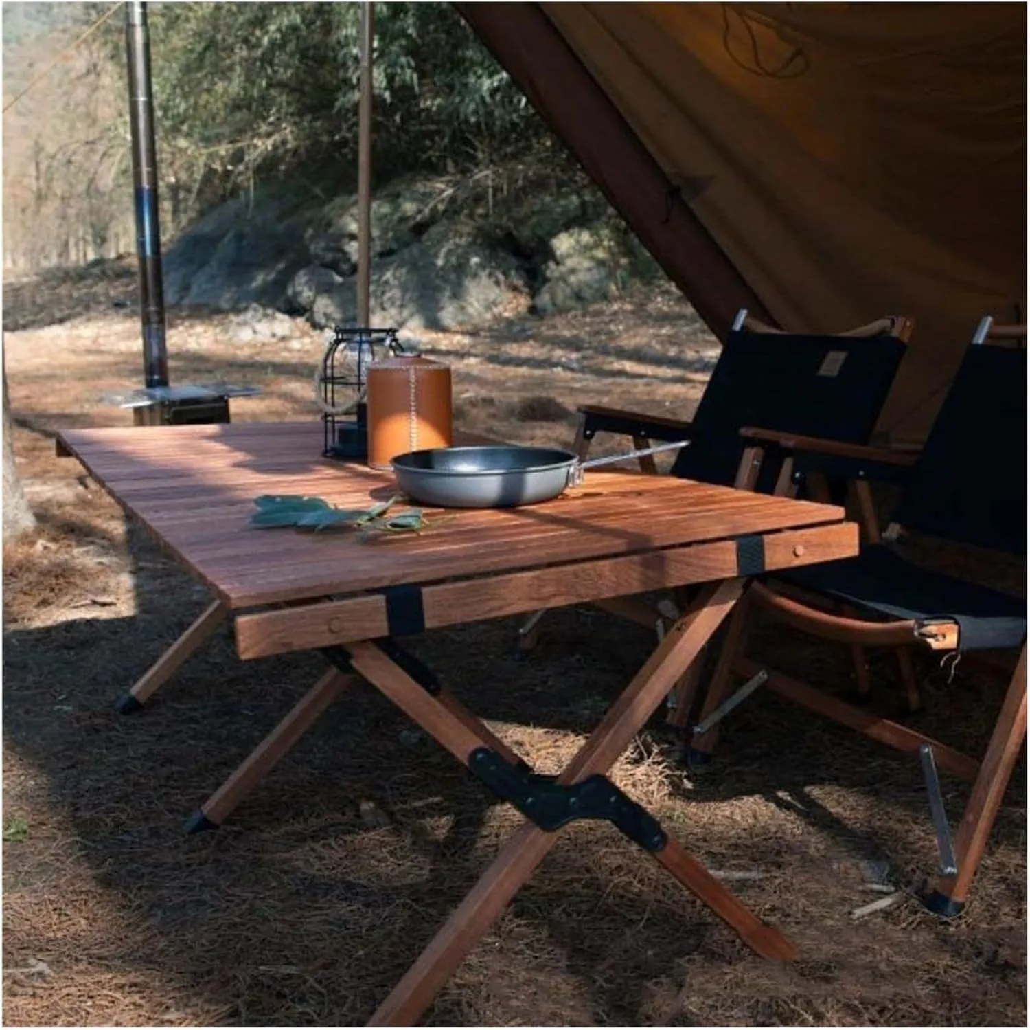 Folding Dining Table Outdoor Picnic Barbecue Tours Tableware Table for Camping Folding Egg Roll Table Portable Foldable Wood Table (Color : 120x60x43CM-02)