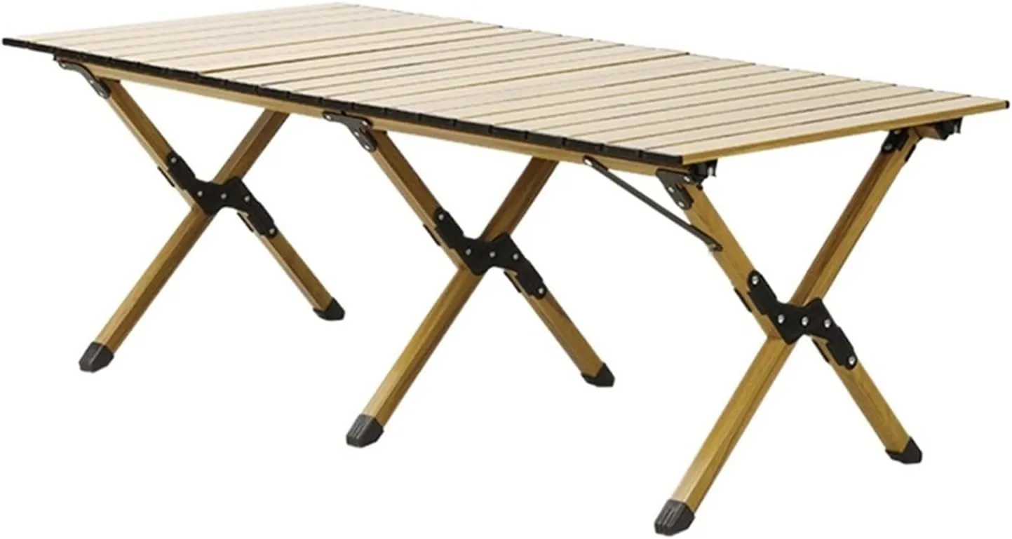 Folding Dining Table Outdoor Roll-Up Table with Storage Bag Tourist Folding Table for Picnic BBQ Foldable Camping Table Aluminum Alloy (Color : 58x60cm)
