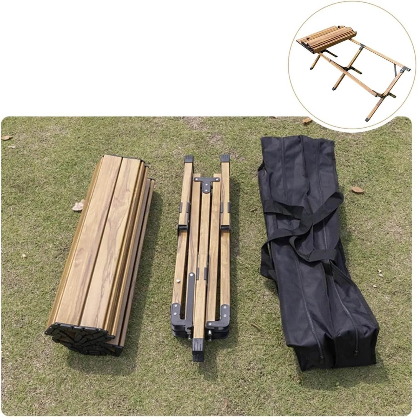Folding Dining Table Outdoor Roll-Up Table with Storage Bag Tourist Folding Table for Picnic BBQ Foldable Camping Table Aluminum Alloy (Color : 58x60cm)