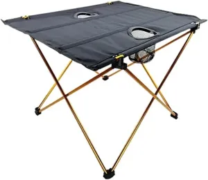 Folding Dining Table Ultralight Aluminum Alloy Foldable Picnic Desk for Camping Outdoor Camping BBQ Folding Table Portable (Color : Orange)