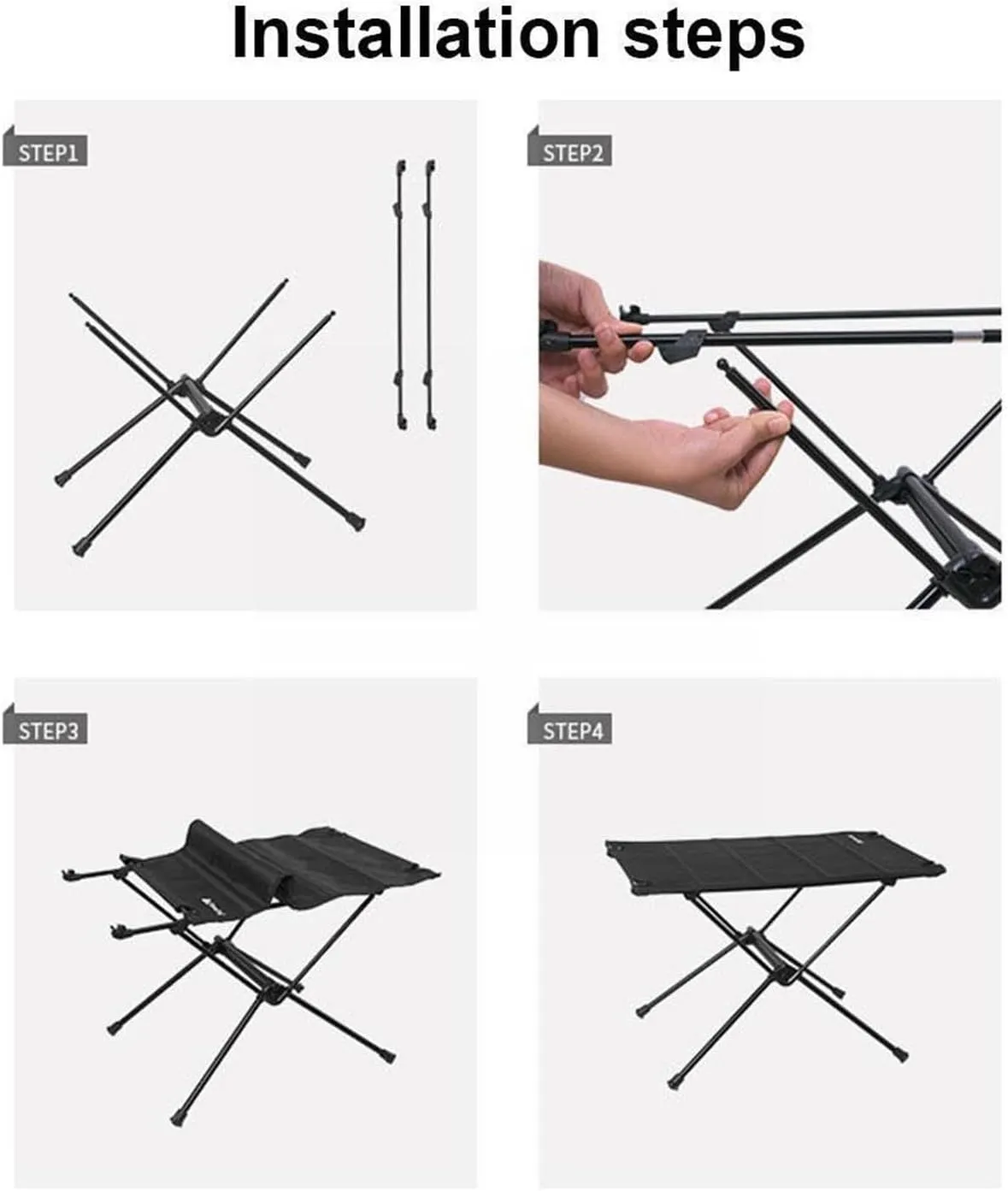 Folding Dining Table Ultralight Picnic Tables Folding Load-Bearing Hiking Aluminium Outdoor Camping Table Portable Foldable Deskstrong Climbing (Color : Black)